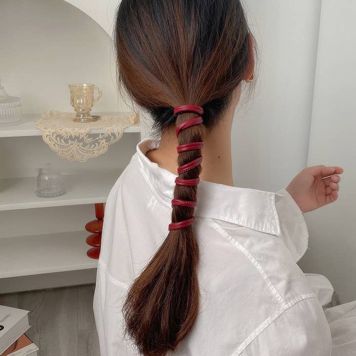 LadyJuneAccessories - Wholesale Hair tie - Leather Aluminum Wire Hair Wrap Ties,Ponytail Holders,Hair7