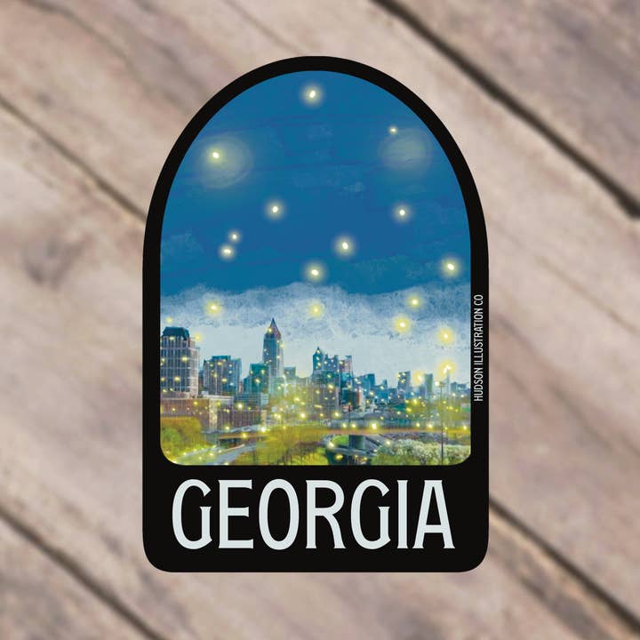 Autocollant/Magnet/Impression/Carte postale de l'État de Géorgie pour la vente par About Town Co