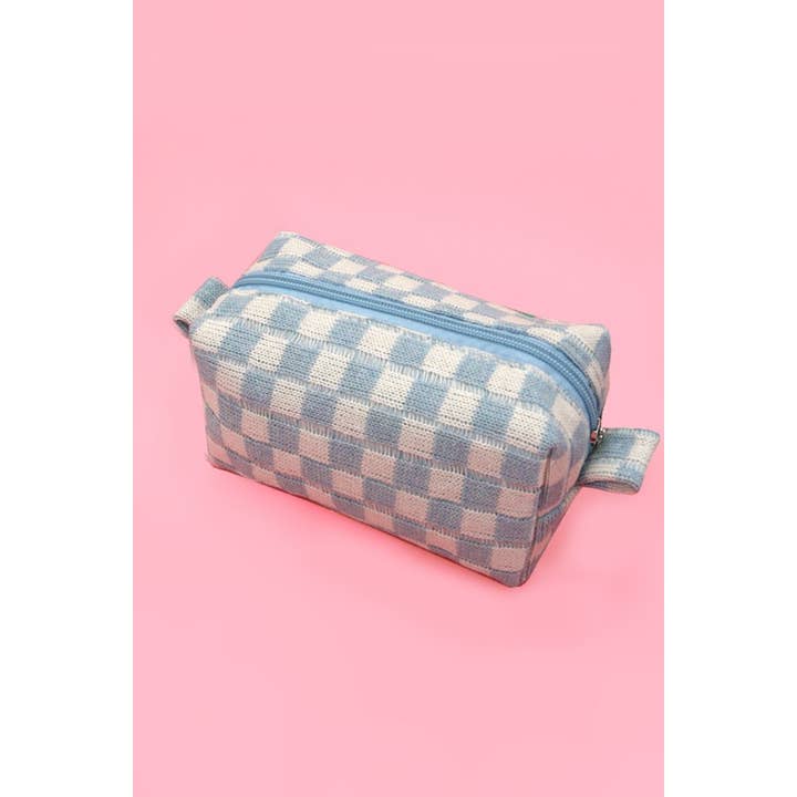 JOSSLYN by wall to wall - Wholesale Makeup/Cosmetic Bag - CHECKER MAKEUP COSMETIC POUCH BAG | 40P522