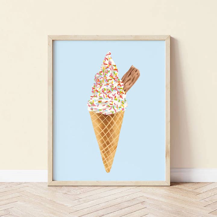 Glass med strössel väggkonsttryck för wholesale av Sarah Whittle Illustration