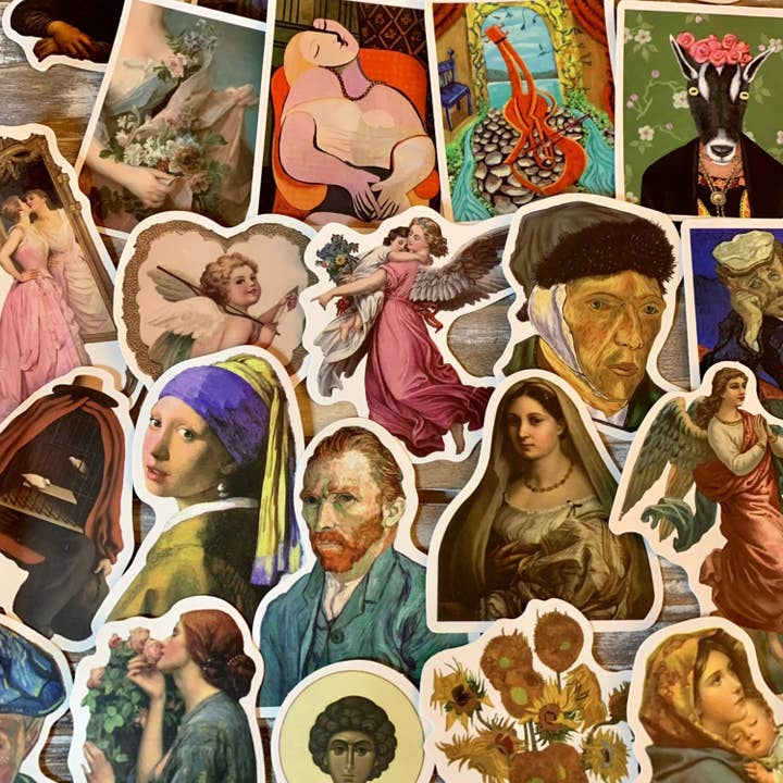 Magnifique Hearts - Wholesale Sticker - Random Art Stickers Pack, Stickers Of Famous Paintings - Van