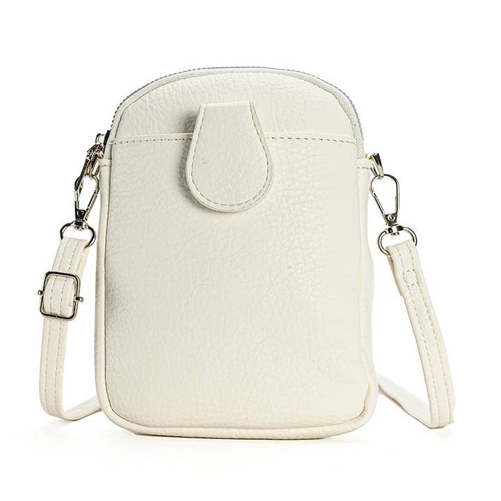 Superbia – wholesale Crossbody bag – Women's – Small Soft Silver Toned Front Pocket Mobile Bag15