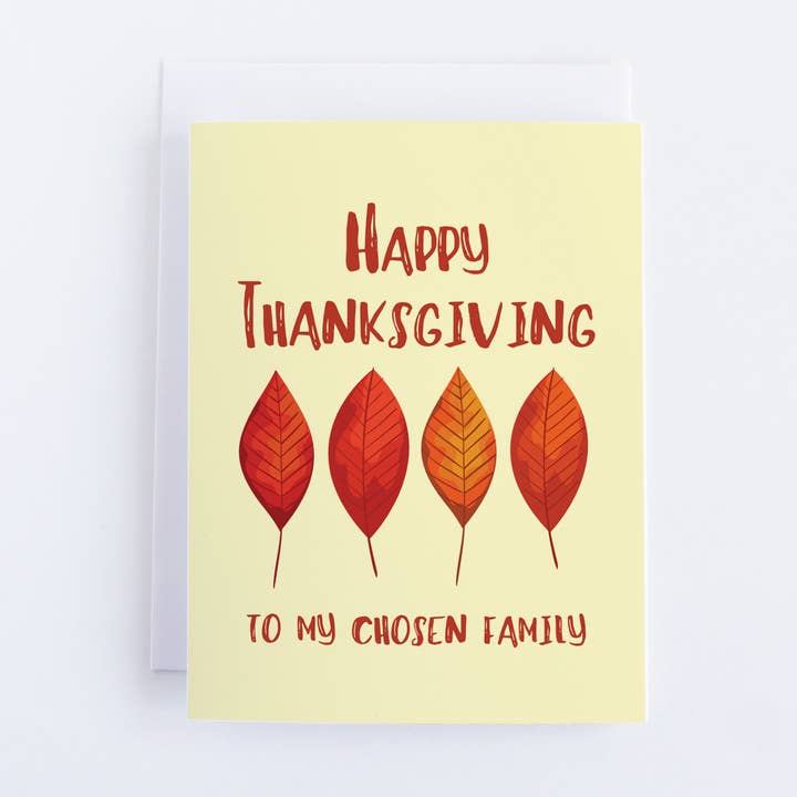 Dear Chosen Family: Happy Thanksgiving Greeting Card, Thanksgiving Note Card for wholesale by CardCraft