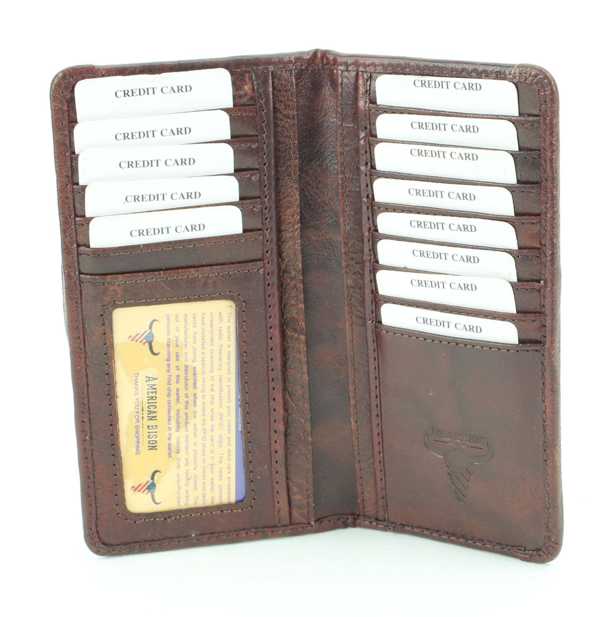 Leather Impressions Inc – Großhandel Brieftasche – Unisex – Große Faltschließe aus Leder mit verarbeiteten Lederdetails #AB W 12 To11