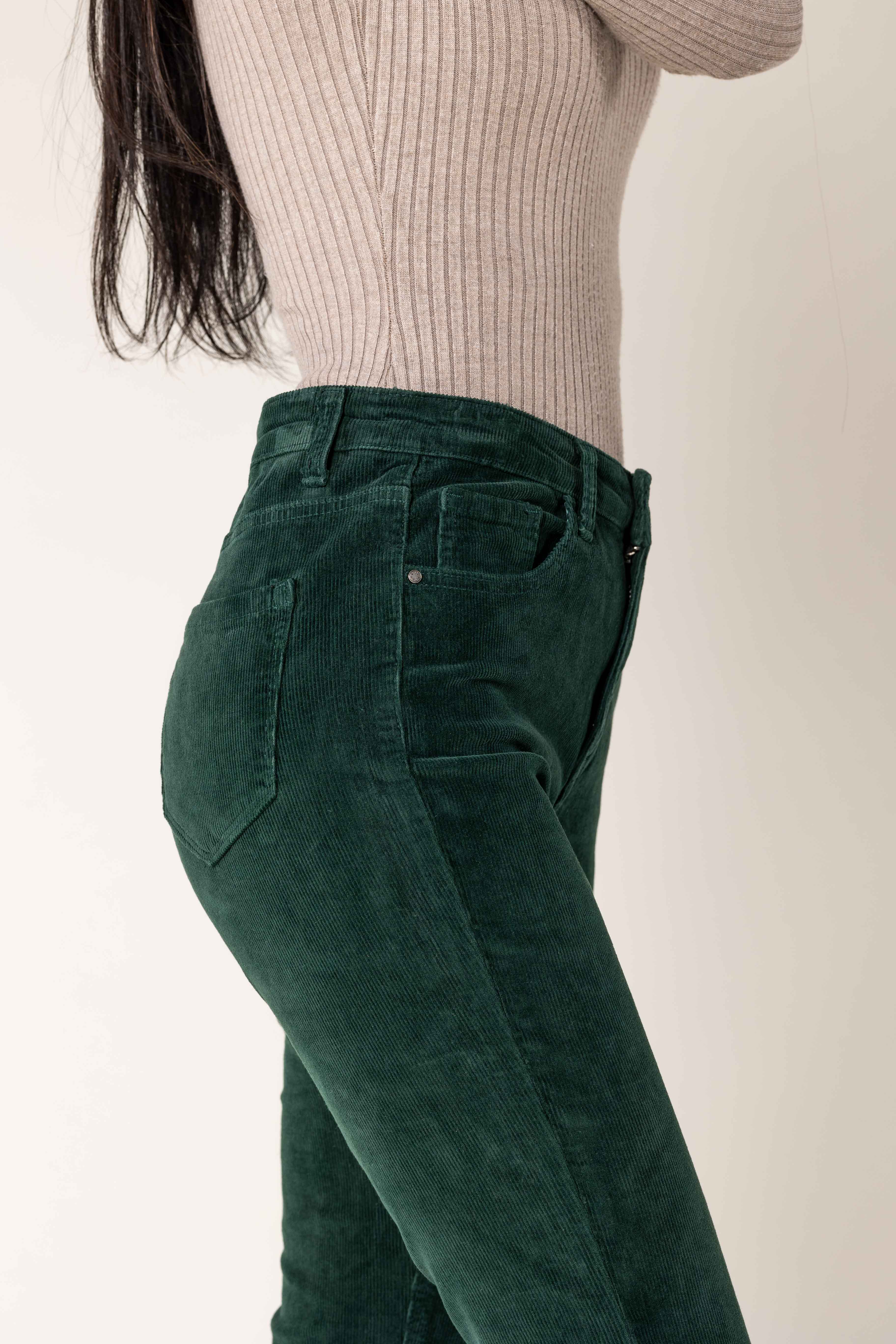 Nina Carter - Wholesale Pants - Women's - Bootcut High Waist Corduroy Back to School J22128