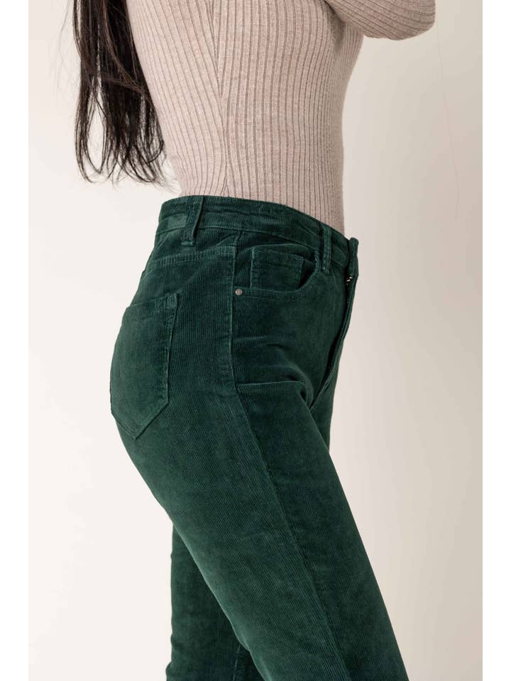 Nina Carter - Wholesale Pants - Women's - Bootcut High Waist Corduroy Back to School J22128