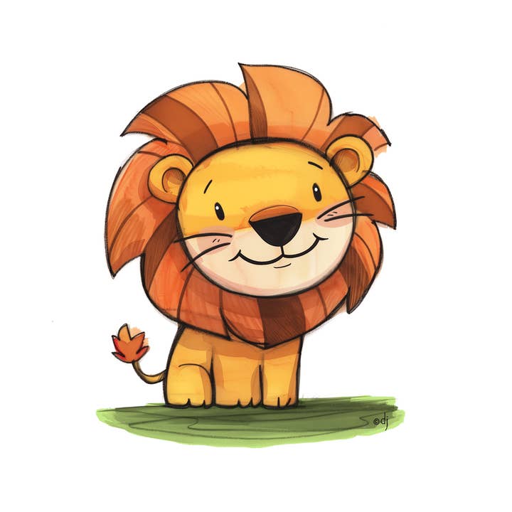 Lion pour la vente par Paper Lion Art