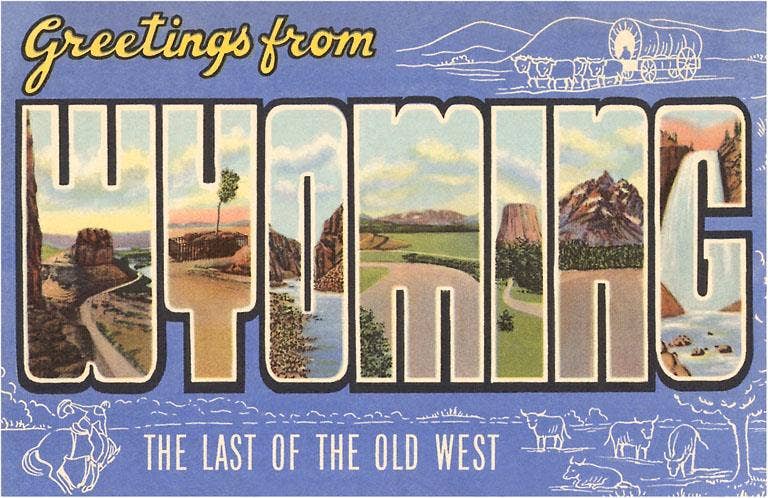 Found Image Press - Wholesale Postcard - Postcard WY-30 Greetings from Wyoming0