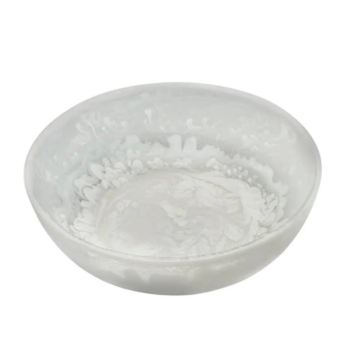Inspired Generations - Wholesale Serve Bowl - White Swirl Acrylic Bowl with Salad Servers2