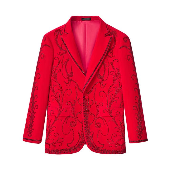 Blazer de Terciopelo Valent-ROJO para venta al por mayor de BAROCCO