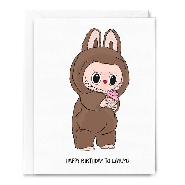 Happy Birthday to Layuyu Lafufu Card for wholesale by Sammy Gorin LLC