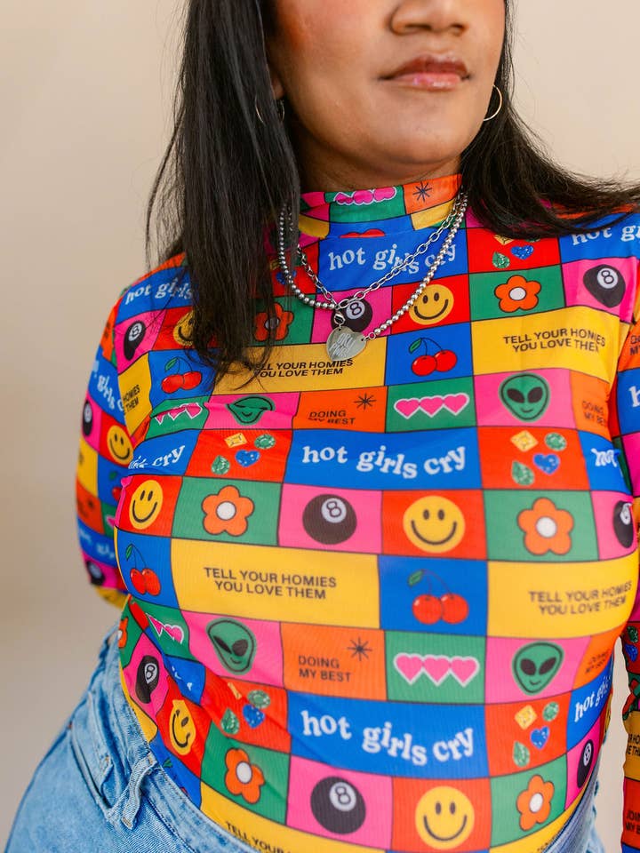 Taby Originals - Wholesale Knit Top - Women's - TABY ORIGINAL: Working On Myself Peekaboo Mesh top IN SIZES XS-5X***0