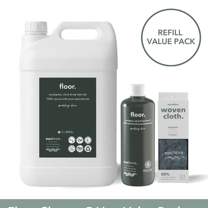 Non-Toxic Natural Floor Cleaner 5 Litre Refill & Value Pack for wholesale by Euclove - Naturally Clean