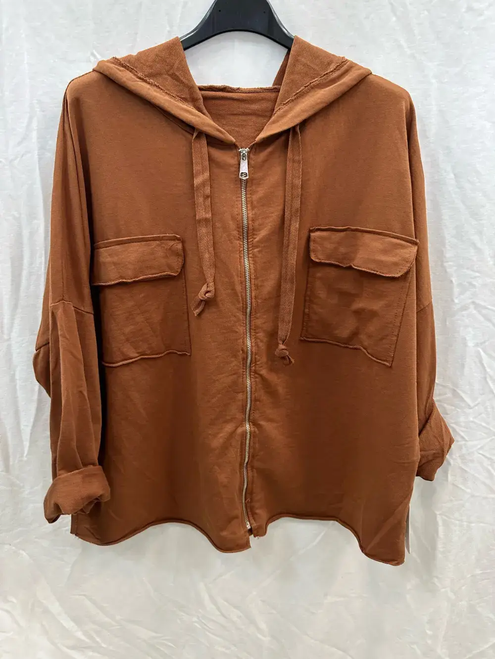 Mimi & Gogo - Wholesale Hoodie - Women's - Hooded jacket with zip and pockets @8633_GZipPoches12