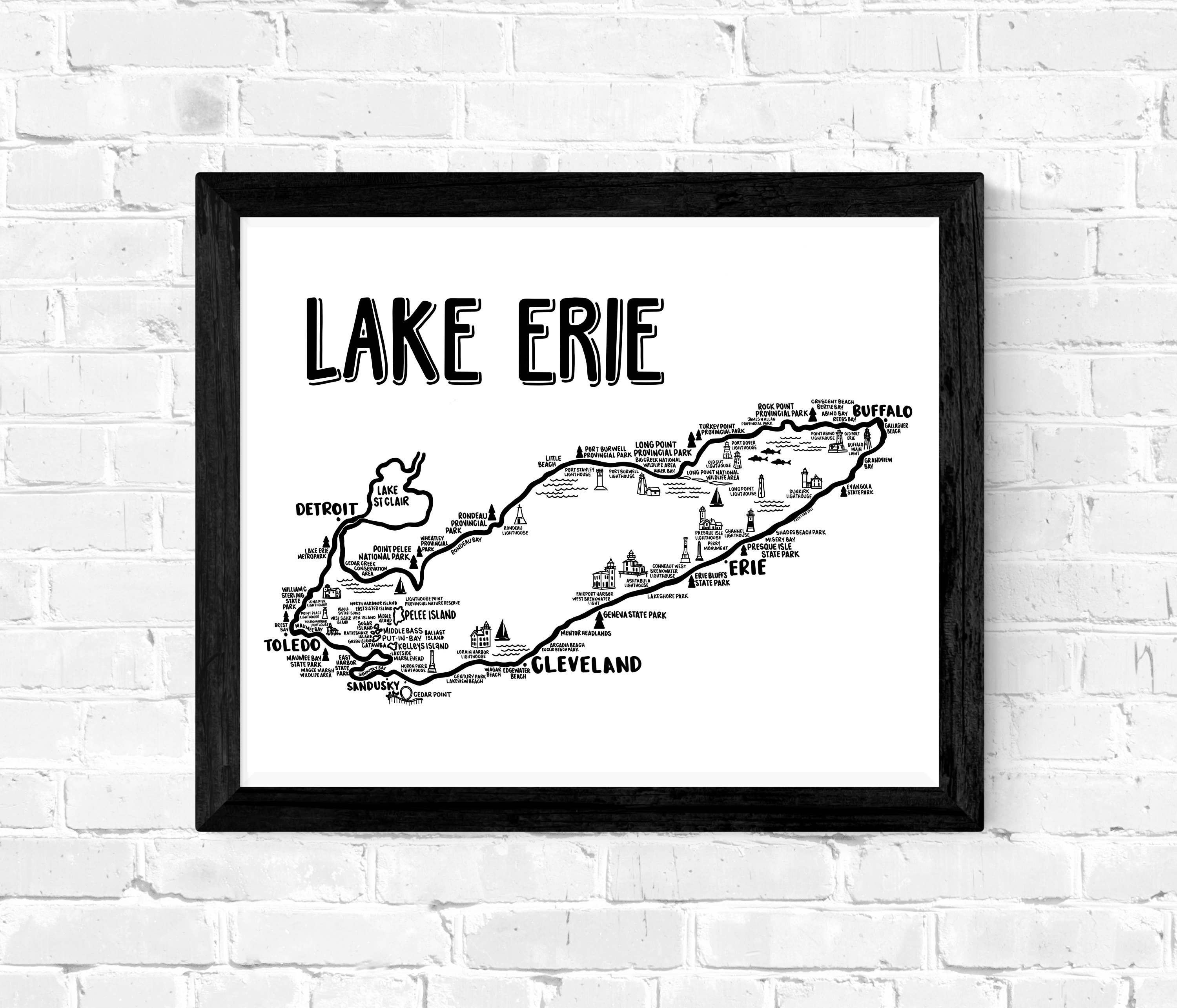 Whereabouts Shop - Wholesale Map - Lake Erie Map White4