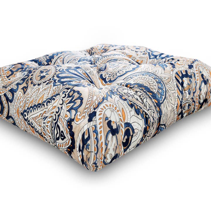 COZY HOMES COLLECTION - Wholesale Chair Cushion - Cotton Chair Cushions Pads with Ties 16x16x3 Inches 10