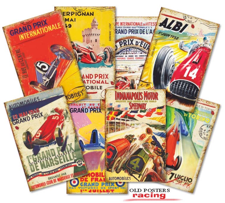 DECORER - Wholesale Gift Tag - Old Posters Racing - Gift Tag Set 24 pcs1