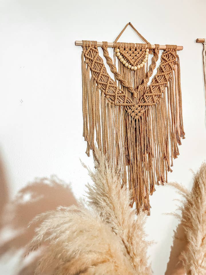 Luxury Beaded Macrame Wall Hanging Modern Farmhouse Decor for wholesale by Naorvi Macrame