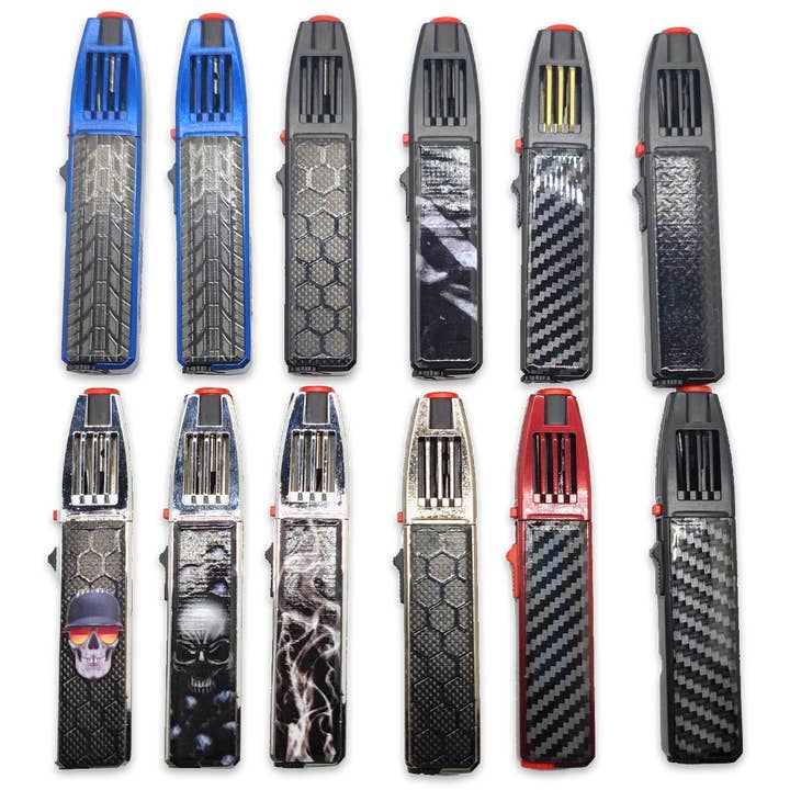 Novelty Closeout - Wholesale Lighter - Torch Blue Magnum Zinc Torch Stick Lighters- 12/Pack
