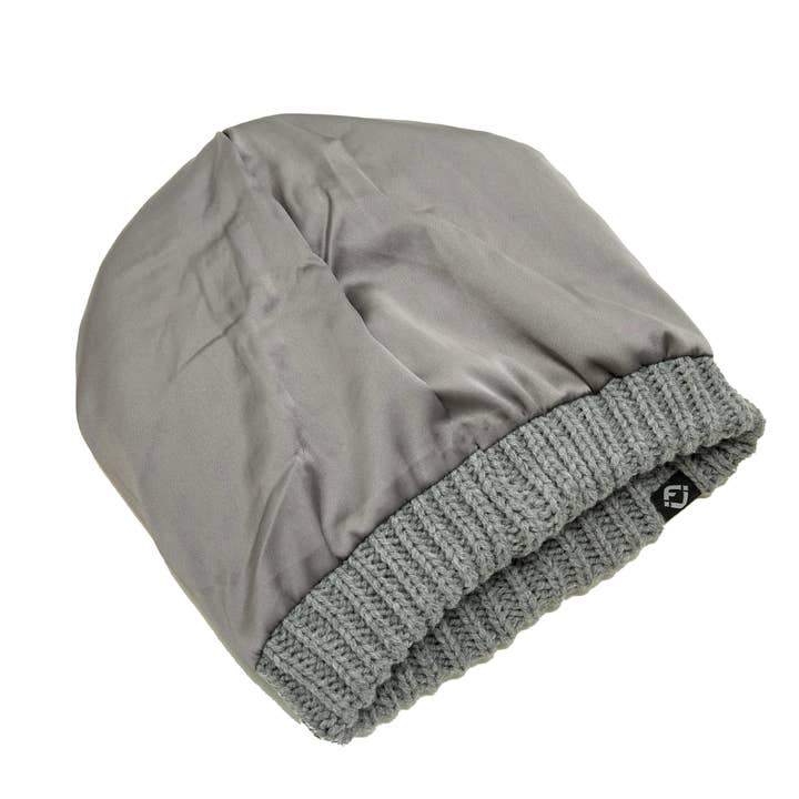 Funky Junque - Wholesale Beanie - Women's - FJ Satin Lined Solid Ribbed Beanie - Light Grey5