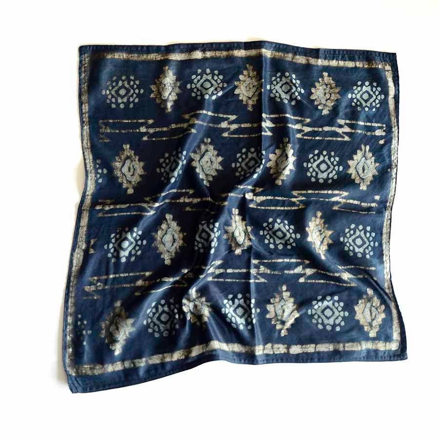 Ichcha - Venta al por mayor Bandana - Unisex - Pañuelo de Carbón, Pañuelo de Cabeza de Algodón y Seda con Estampado en Bloque | Jyoti2