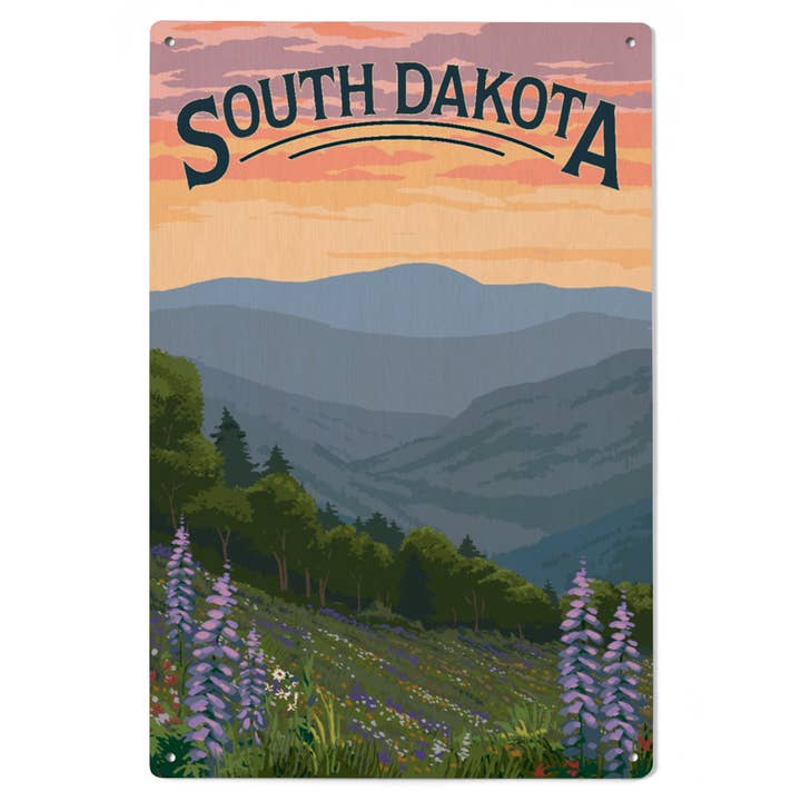 WOOD SIGN ART South Dakota, Black Hills, Spring Flowers for wholesale by Lantern Press