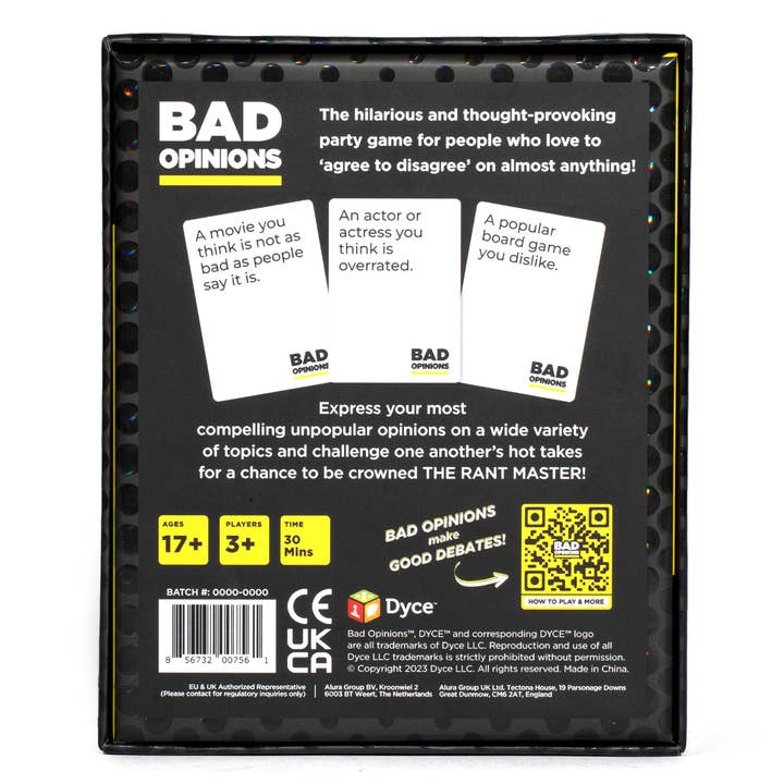 Dyce Games - Vente Jeux de cartes - MAUVAISES OPINIONS : The Party Game of Hot Takes & Sizzling Debates1