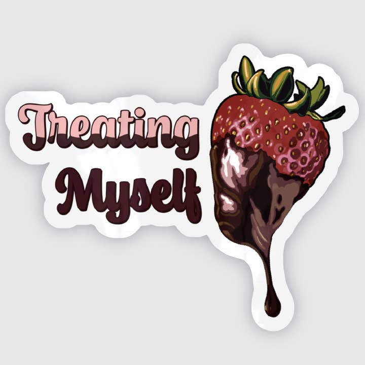 'Treating Myself' Vinyl Sticker for wholesale by Taylor McManus Illustration