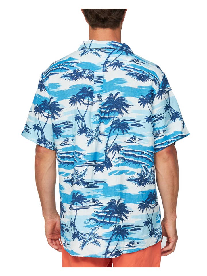 Okanui - Wholesale Buttoned-down shirt – Men's - Mens - Aloha Shirt - Sun Daze - Blue5