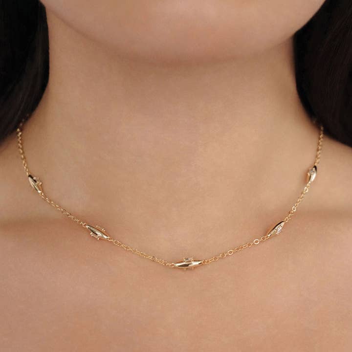 Ettika - Wholesale Pendant/Charm Necklace - Oval Dome Baguette Necklace1