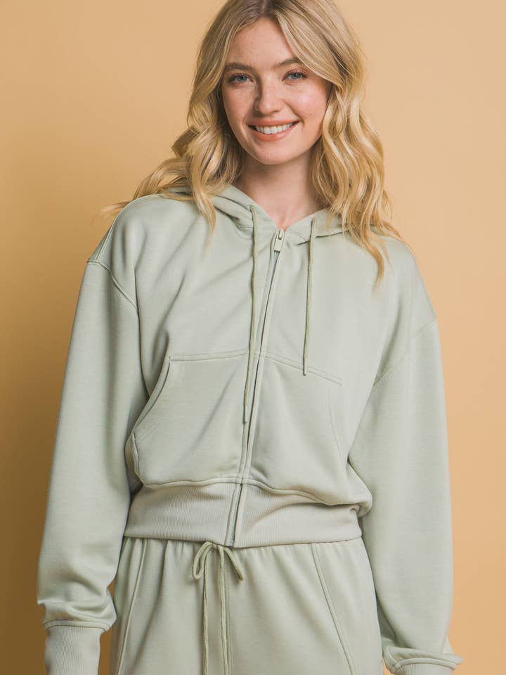 PL5710 - FRONT ZIP UP HOODIE JACKET for wholesale by Peace Love Line