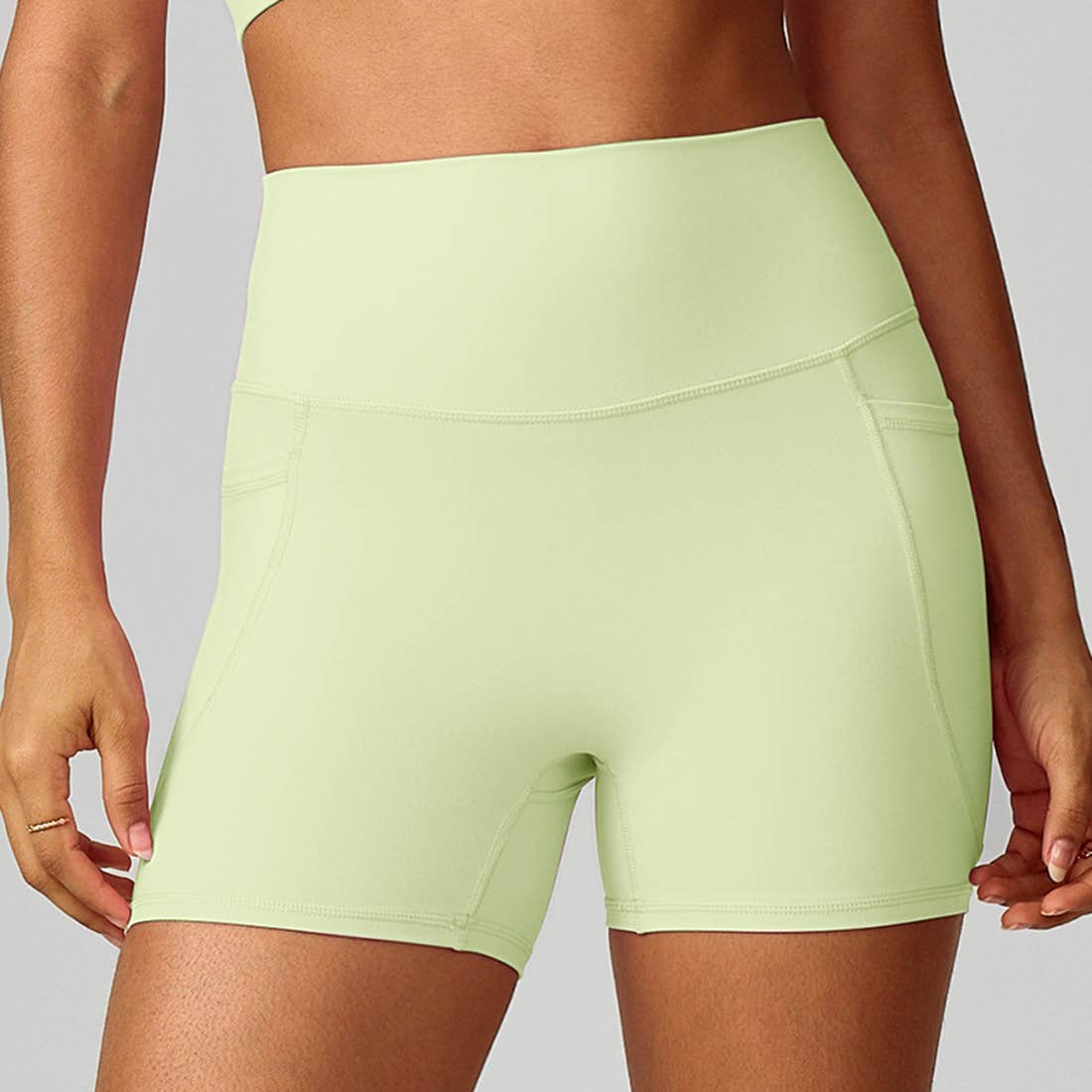 Sodalemon - Wholesale Athletic Shorts - Women's - Women High-Waist Quick-Dry Pocket Yoga Shorts15