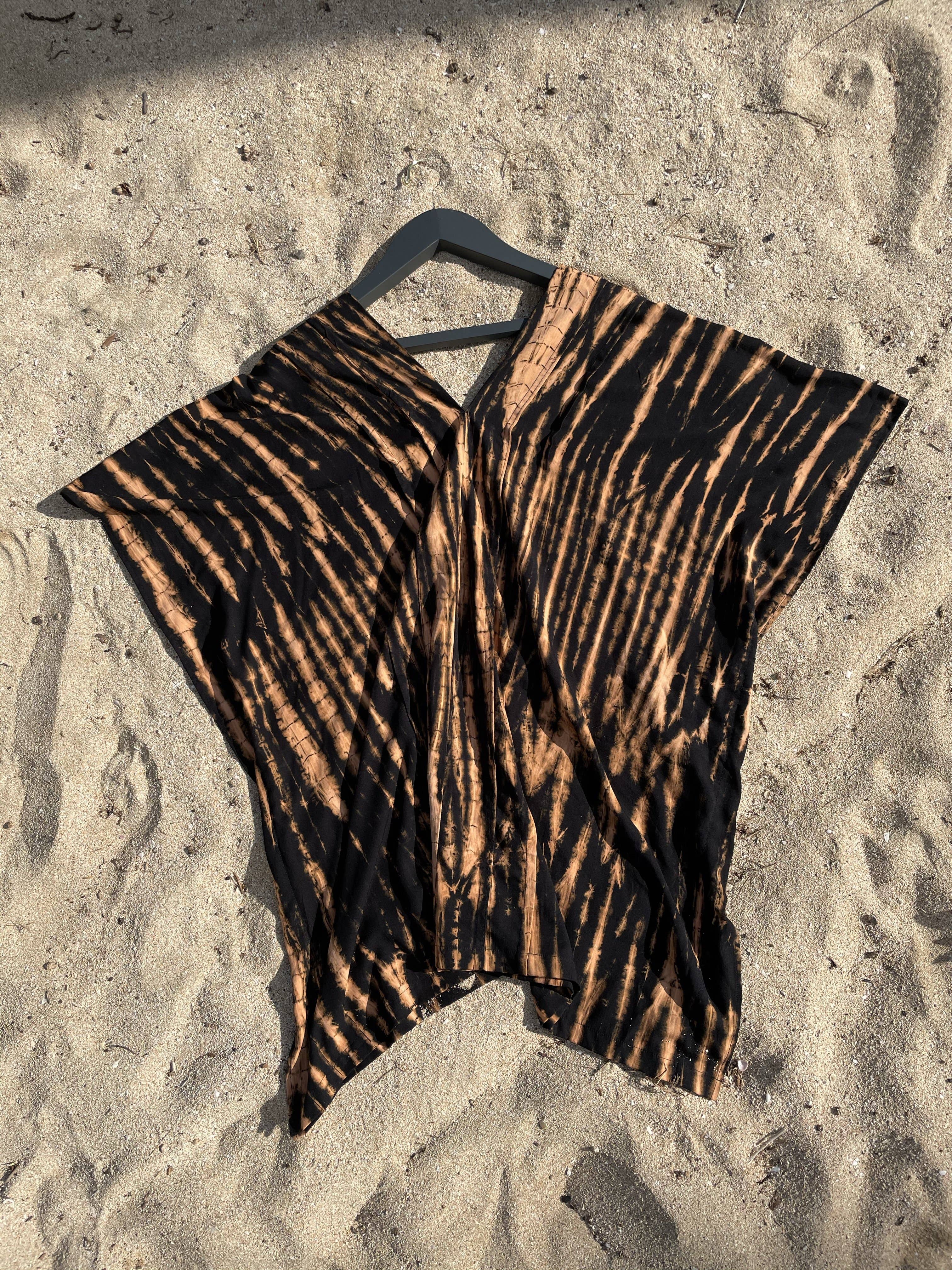 Mahisi - Wholesale Kaftan - Women's - Black Brown Tie Dye Kaftan Dress2