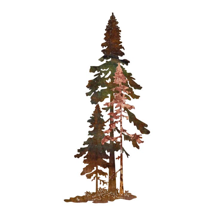 Rustic Metalz - Wholesale Wall Accent - 3D Pine Tree Trio Wall Art Set Luxury Metal Wall Art Modern4