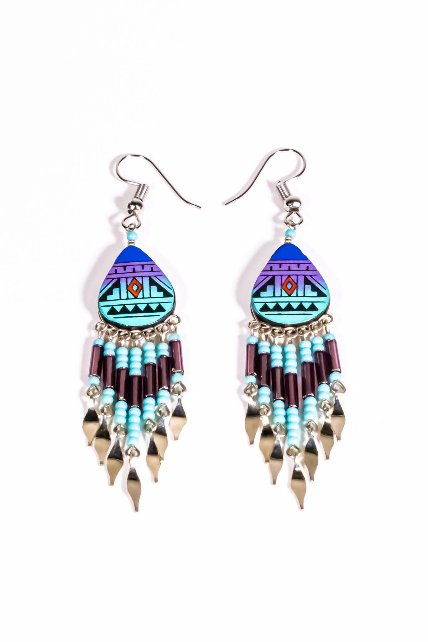 Shelley Enterprises Inc. - Vendita all'ingrosso Orecchini pendenti - 7601-Orecchini dipinti, fatti a mano con perline ceche9