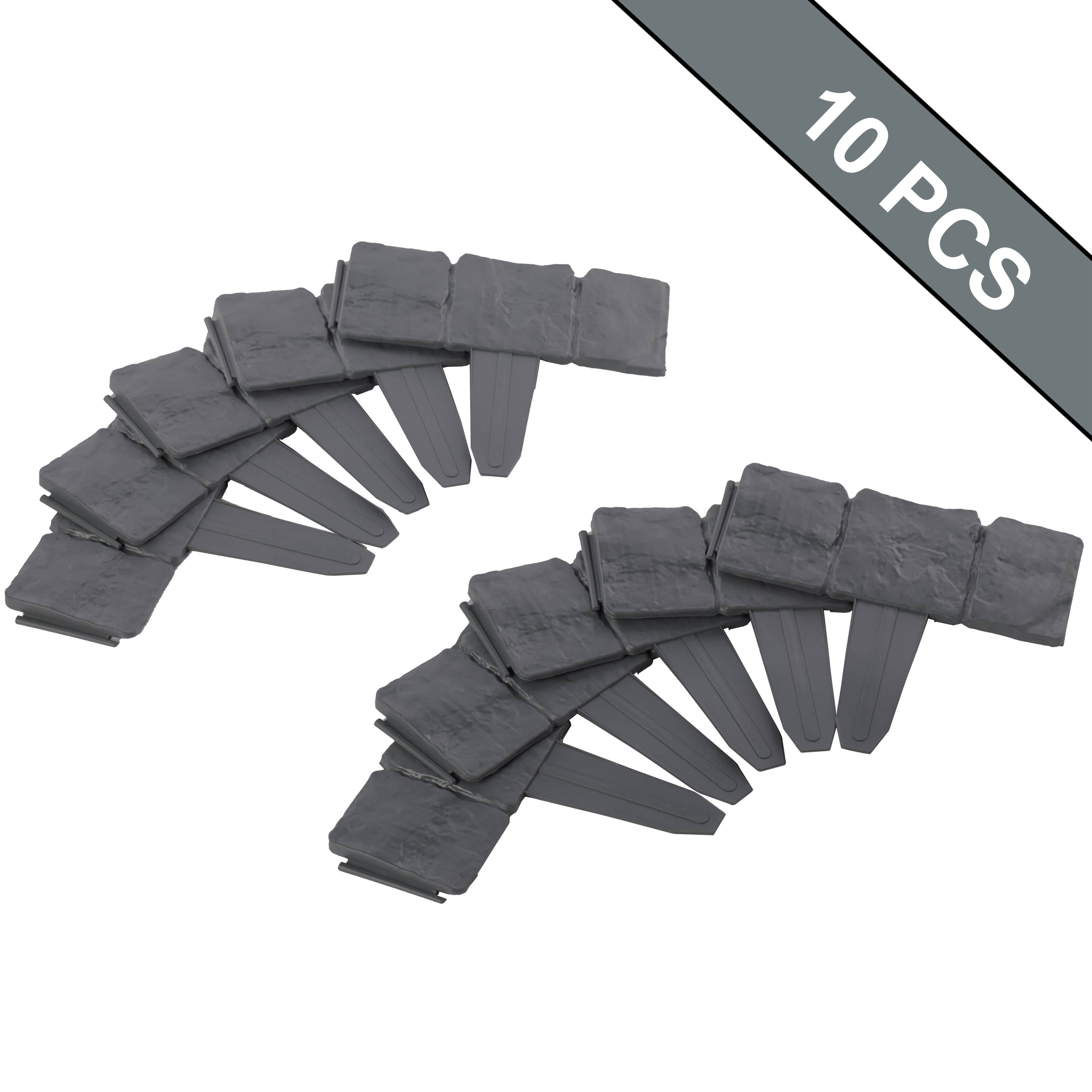 Quickway Imports - Wholesale Garden/Lawn Stake - Cobbled Stone Lawn Edging Gate 10pk Interlocking Stakes6