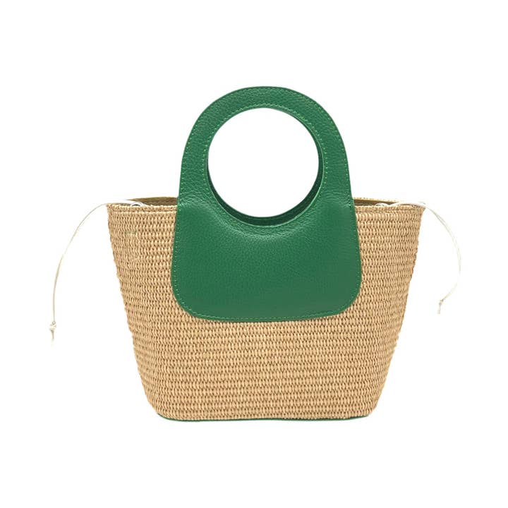 Suie Valentini srl - Wholesale Beach Bag - Summer collection, raffia and genuine leather handbag, Made in Italy, art. 11259410