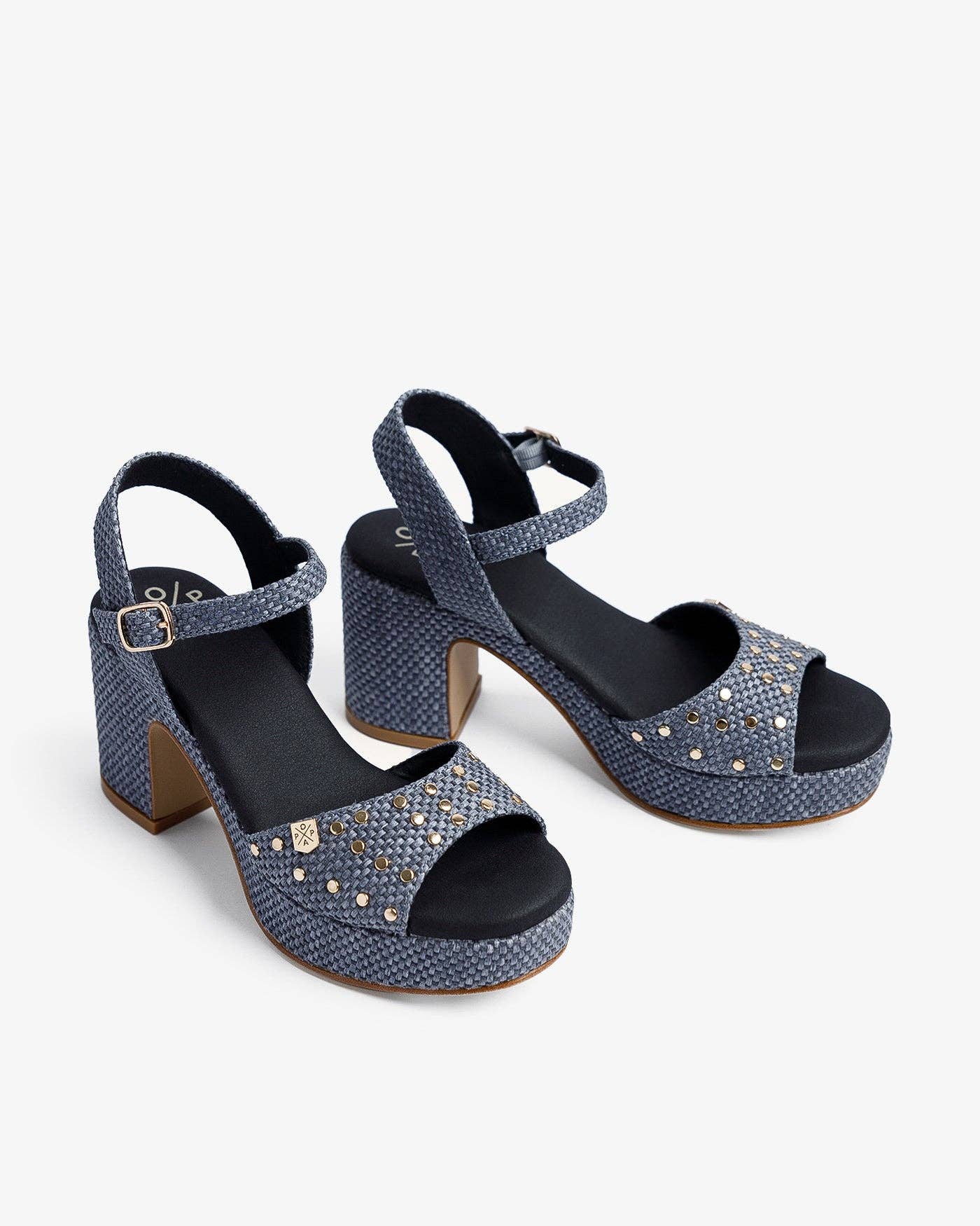 POPA - Wholesale Platform Heels - Women's - Daira Raffia Black Sandal1