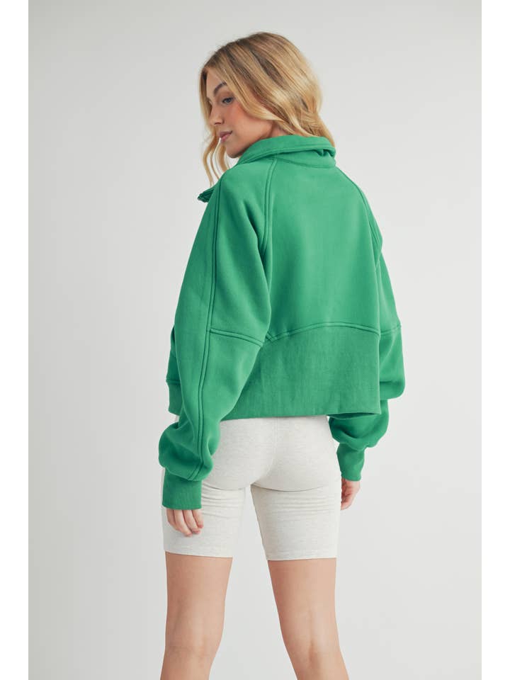 AEMI + CO - Wholesale Sweatshirt - Women's - 950CK Dove Funnel Neck Half Zip 6