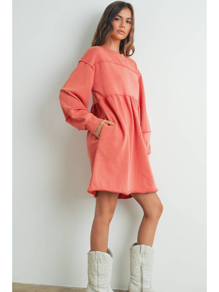 BUTTERMELON – wholesale Dress – Women's – Fall Full Sleeve Winter Mini Dress - BMD750727