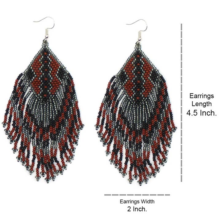 BEADS CORNER – Engroshandel Hængeøreringe og creoløreringe – Håndlavede Store Øreringe med Brune og Grå Perler1