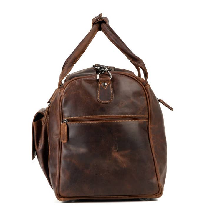 Greenwood Leather - Wholesale Weekender Bag - Men's - Large Leather Weekender Bag - Casual Vintage Look10