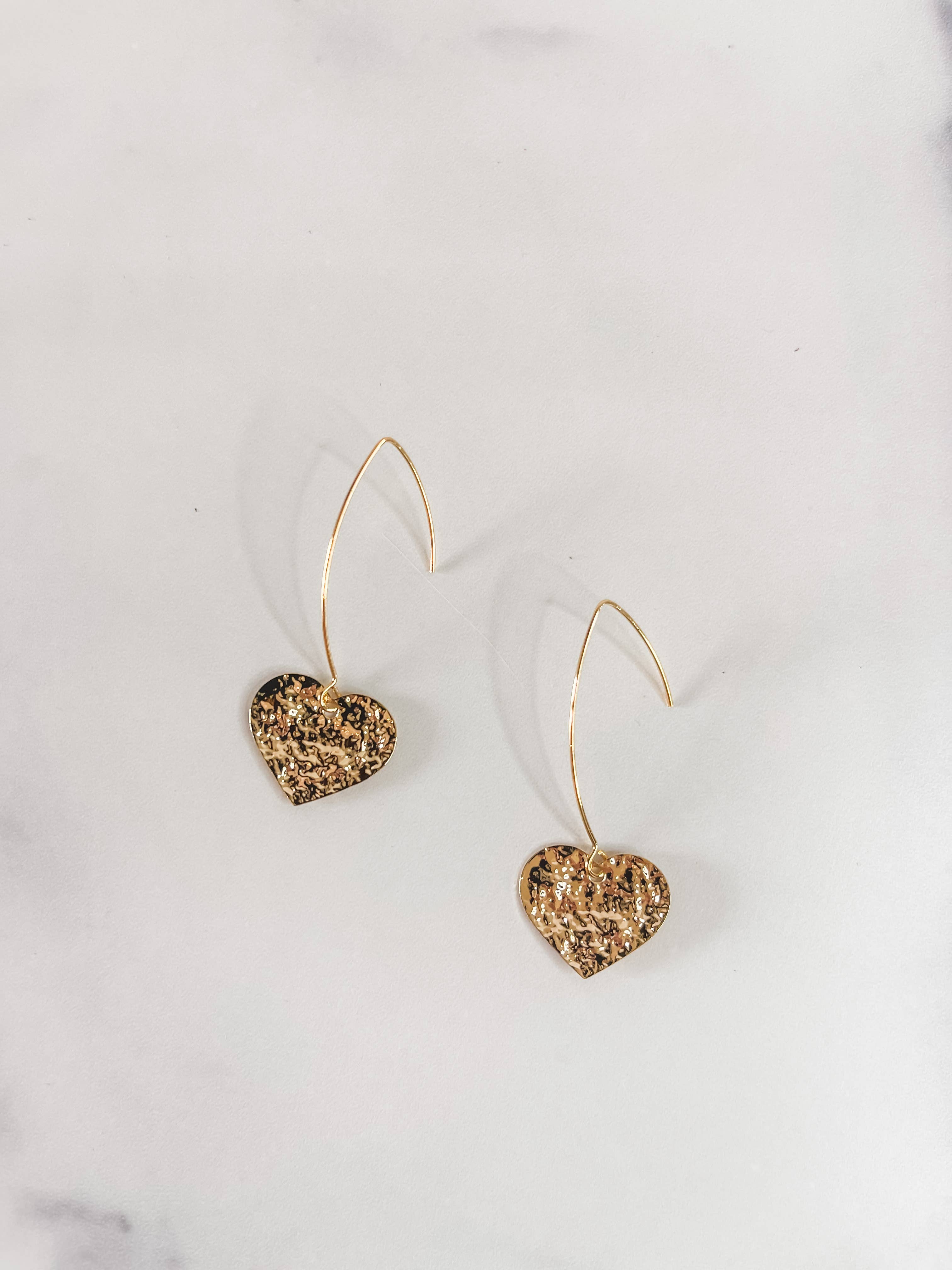 Bella Rey jewelry - Wholesale Dangle Earrings - The June heart gold plated earrings | hypoallergenic2