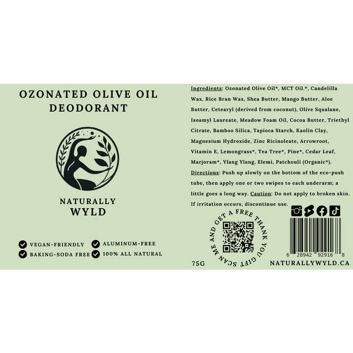 Naturally Wyld - Wholesale Deodorant - Unisex - Ozonated Olive Oil All-Natural Eco-Friendly Deodorant