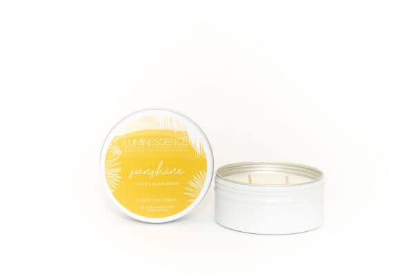 Luminessence Candles - Wholesale Travel candles - Candle Travel Tin Sunshine Lychee & Guava Sorbet 170gm