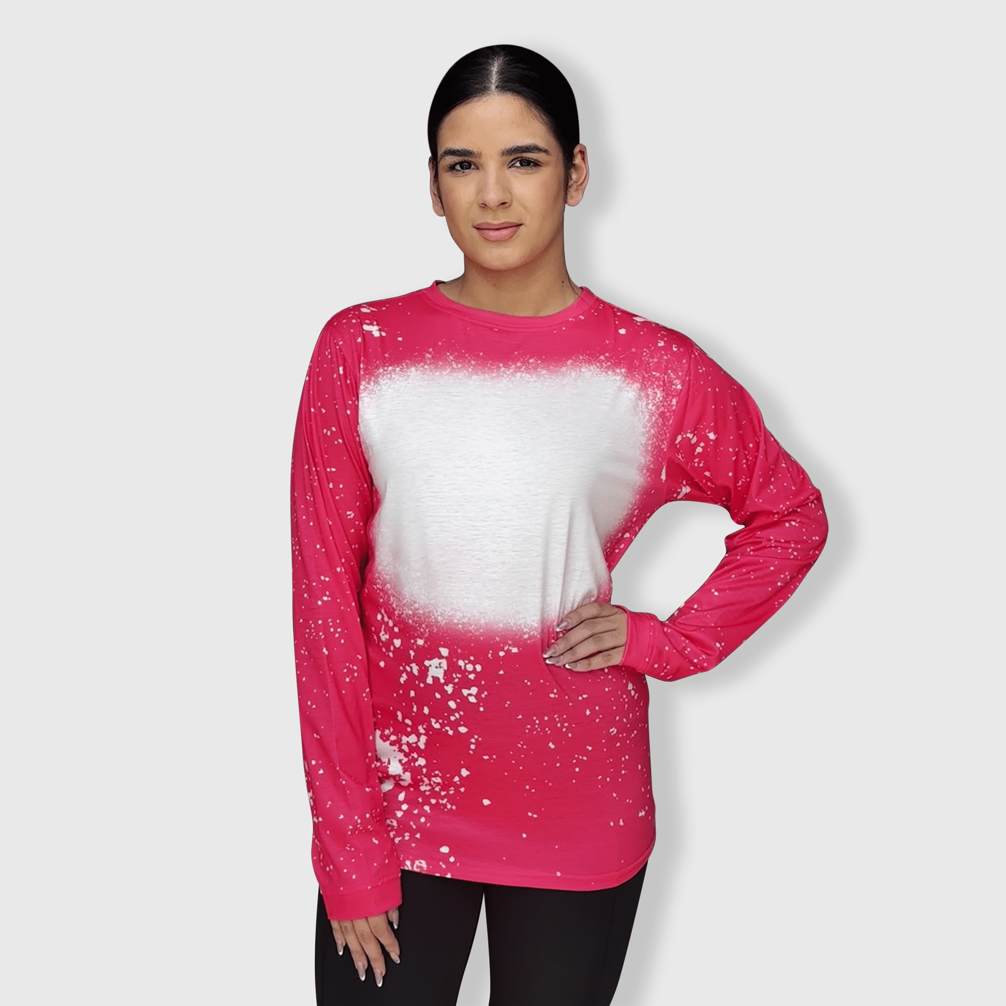 ILTEX Apparel - Wholesale T-Shirt - Women's - FAUX Bleached Long Sleeve Tee1