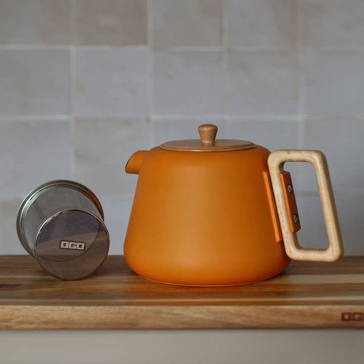 Ogo living - Wholesale Theepot - Gele gietijzeren Viggo-theepot van 1000 ml