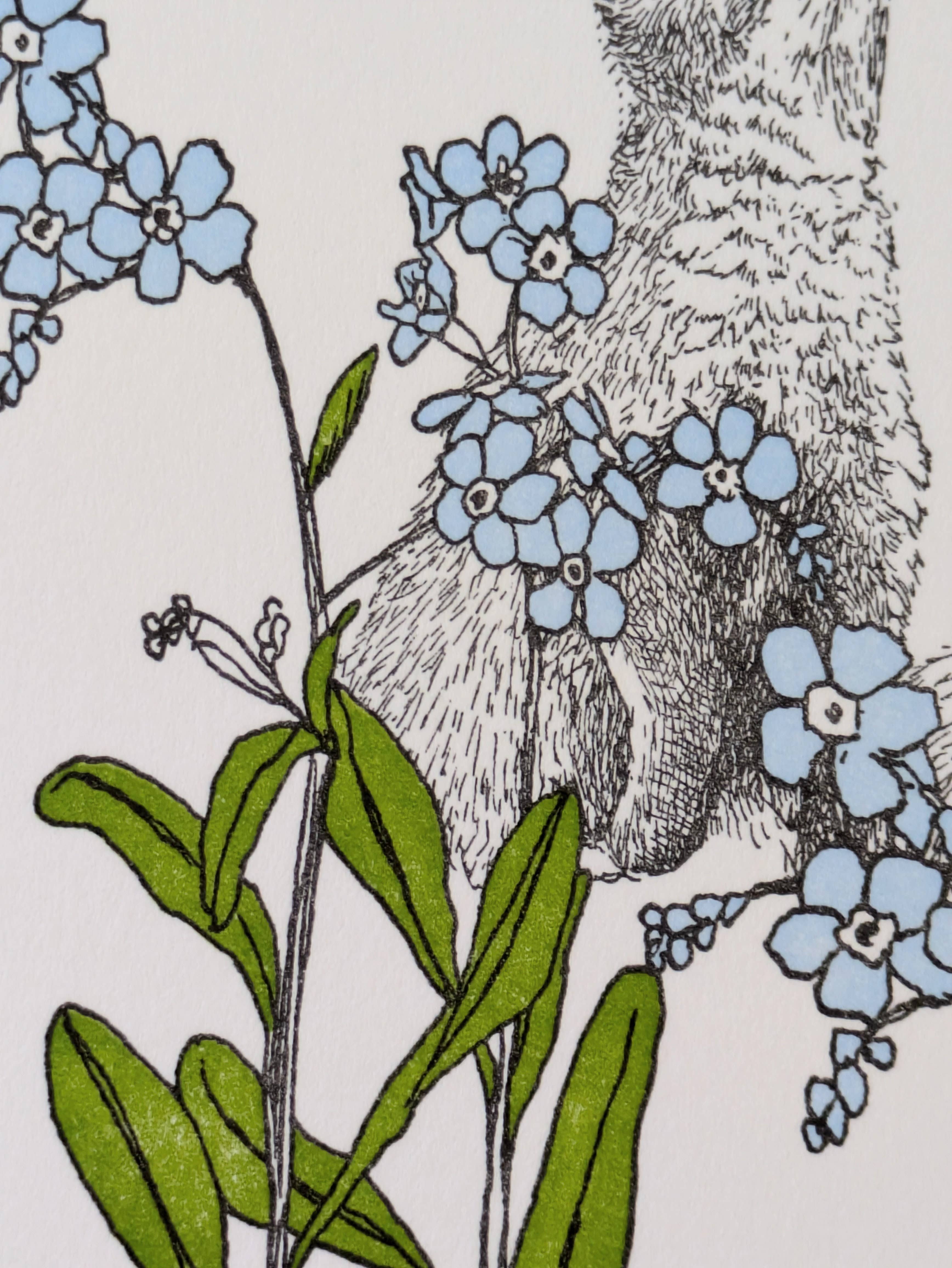 Painted Tongue Press - Wholesale Love Card - Forget-me-not Love Card2