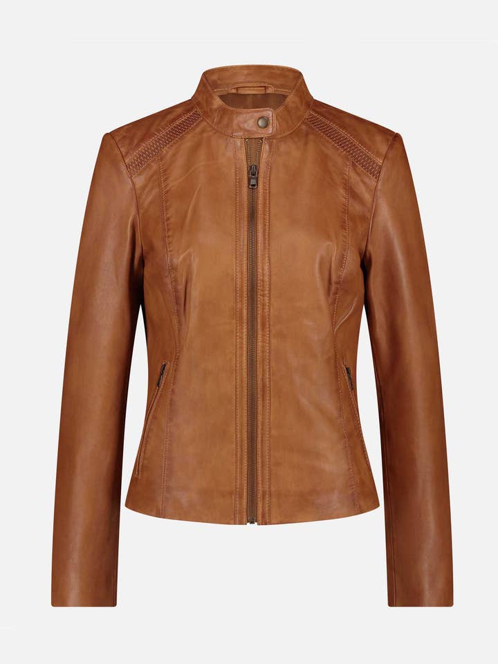 Carmen | Veste en cuir classique camel clair pour la vente par Amsterdam Heritage Belts, Bags, Apparel & Jackets EU