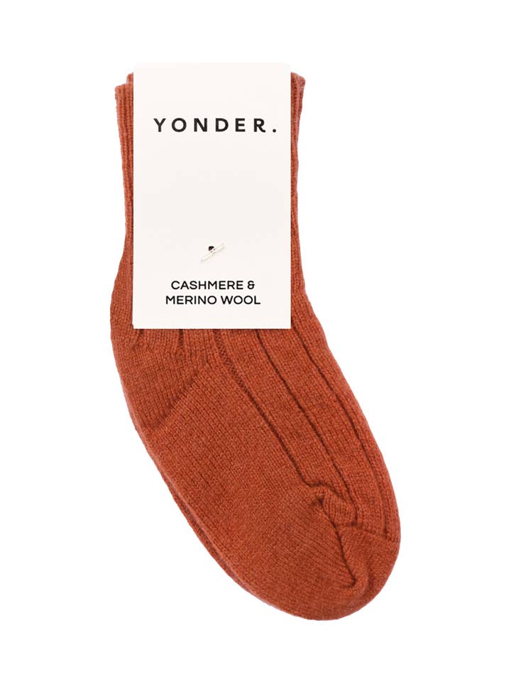 Baby Cashmere Blend Sokken | Terracotta voor wholesale door YONDER.